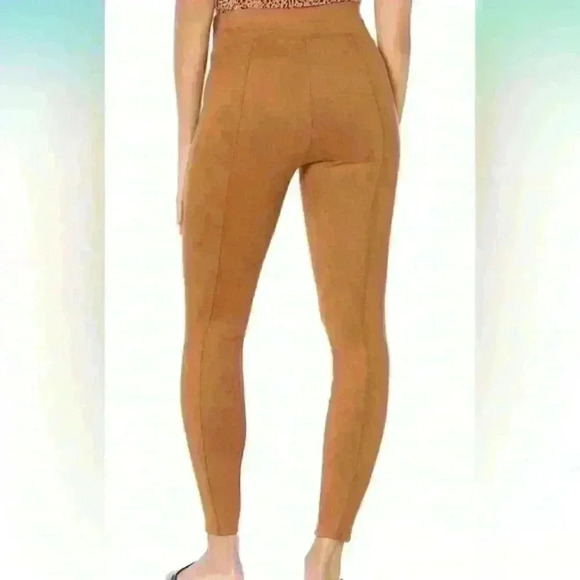 SPANX Faux Suede Leggings High Rise Rich Caramel Size Medium - Picture 7 of 12